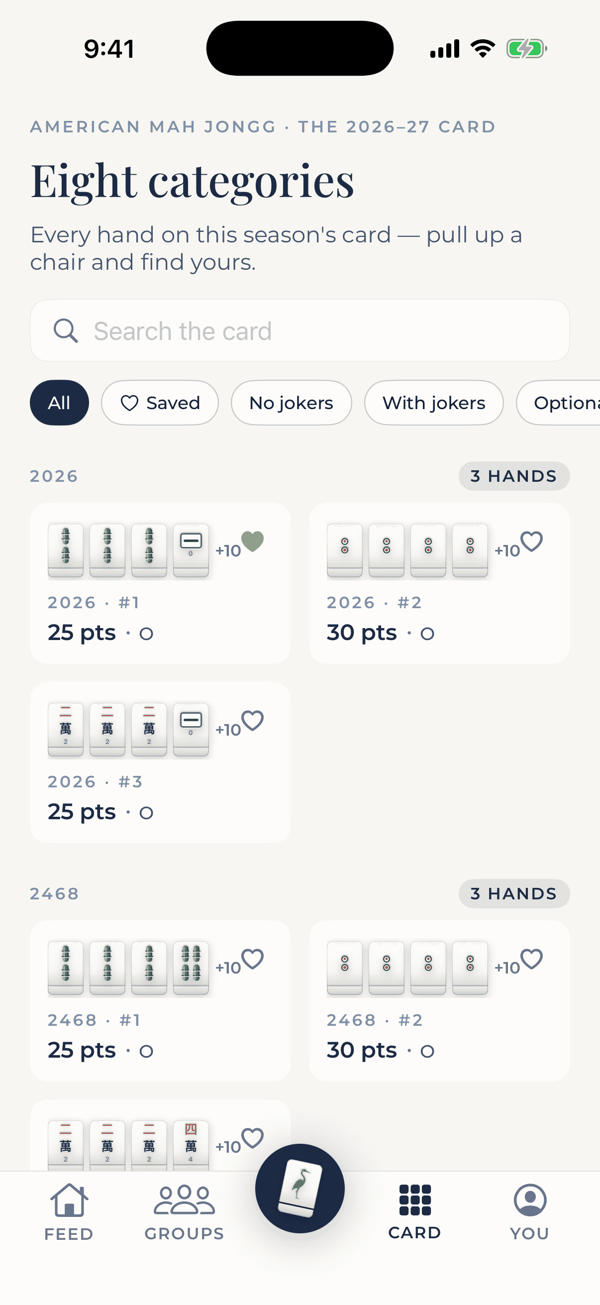 Bird Bam scoring a hand, with the tiles and the point value shown